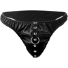 Darkness Bondage Darkness Submission Thong with Adjustable Metal Chain - Vegan Leather, Universal Fit