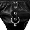 Darkness Bondage Darkness Submission Thong with Adjustable Metal Chain - Vegan Leather, Universal Fit