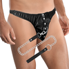 Darkness Bondage Darkness Submission Thong with Adjustable Metal Chain - Vegan Leather, Universal Fit