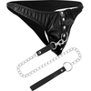 Darkness Bondage Darkness Submission Thong with Adjustable Metal Chain - Vegan Leather, Universal Fit