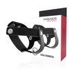 Darkness Sensations Darkness Adjustable Leather Dual Support Ring - Juodas &amp; Sidabrinis, Universal Size