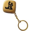 Diablo Picante Golden Dice Keychain 30mm - Elegant Gold Adventure Priedas