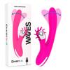 Rožinė Diversia Bunny Waves 24 cm - Silicone Dual-Action Intimate Device USB Rožinė