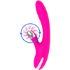 Rožinė Diversia Bunny Waves 24 cm - Silicone Dual-Action Intimate Device USB Rožinė