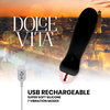 Dolce Vita Five Juodas Intimate Device 7 Modes USB Rechargeable Silicone