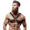 Fetish Submissive Attitude Eco-Leather Adjustable Bulldog Chest Harness Juodas