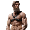 Fetish Submissive Attitude Eco-Leather Adjustable Bulldog Chest Harness Juodas