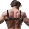 Fetish Submissive Attitude Eco-Leather Adjustable Bulldog Chest Harness Juodas
