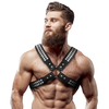Fetish Submissive Attitude Men's Chest Harness Eco-Leather Adjustable Juodas