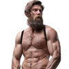 Fetish Submissive Attitude Men's Eco-Leather Adjustable Chest Harness Juodas