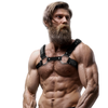 Fetish Submissive Attitude Men’s Eco-Leather Chest Harness with Studs, Adjustable Size