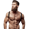 Fetish Submissive Attitude Men's Eco-Leather Adjustable Chest Harness Juodas