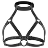 Fetish Submissive Bondage Fetish Submissive Adjustable Vegan Leather Chest &amp; Neck Harness, Juodas