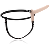 FETISH SUBMISSIVE HARNESS - FLESH SILICONE VIBRATOR 15 CM