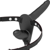 Fetish Submissive Harness Juodas - Adjustable Dual Attachment System, Silicone