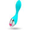 HAPPY LOKY Mini Fun Vibrator Turquoise USB Rechargeable Atsparus vandeniui 19.5cm