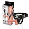 Harness Attraction Deluxe Vibrating Strap-On System 18cm Juodas Vegan Leather