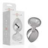 Intense Anal Toys Intense Aluminum Plug L with Sidabrinis Crystal - Large Metallic Jewel Design
