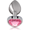 Intense Anal Toys INTENSE Aluminum Metal Plug Rožinė Heart L - Luxury Jewel Accent, 9cm