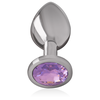 Intense Anal Toys Intense Metal Plug M Violet Crystal - Aluminum, Decorative Jewel, 8 cm