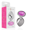 Intense Anal Toys Rožinė Intense Aluminum Metal Plug Rožinė Crystal Large - Luxury Anal Priedas