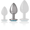 Intense Anal Toys Intense Aluminum Anal Plug Mėlyna Heart Medium - Metal, Jewel Accent