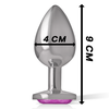 Intense Anal Toys Rožinė Intense Aluminum Metal Plug Rožinė Crystal Large - Luxury Anal Priedas