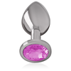 Intense Anal Toys Rožinė Intense Aluminum Metal Plug Rožinė Crystal Large - Luxury Anal Priedas
