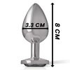 Intense Anal Toys Intense Medium Aluminum Plug Juodas Glass Accent 8cm x 3.3cm