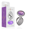 Intense Anal Toys Intense Metal Plug M Violet Crystal - Aluminum, Decorative Jewel, 8 cm