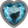 Intense Anal Toys Intense Aluminum Anal Plug Mėlyna Heart Medium - Metal, Jewel Accent