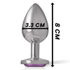 Intense Anal Toys Intense Metal Plug M Violet Crystal - Aluminum, Decorative Jewel, 8 cm