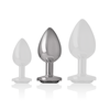 Intense Anal Toys Intense Medium Aluminum Plug Juodas Glass Accent 8cm x 3.3cm