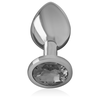 Intense Anal Toys Intense Medium Aluminum Plug Juodas Glass Accent 8cm x 3.3cm