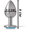 Intense Anal Toys Intense Aluminum Anal Plug Mėlyna Heart Medium - Metal, Jewel Accent