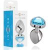 Intense Anal Toys Intense Aluminum Anal Plug Mėlyna Heart Medium - Metal, Jewel Accent