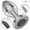 Intense Anal Toys INTENSE Metal Plug L with Remote - 10 Vibration Modes, Atsparus vandeniui, Sidabrinis