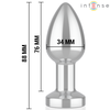 Intense Anal Toys Intense Metal Vibrating Plug M - 10 Modes, Remote Control, Atsparus vandeniui