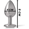 Intense Anal Toys Intense Metal Anal Plug Baltas Heart L - Luxury Aluminum, Crystal Accent