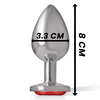 Intense Anal Toys Intense Metal Plug M Size - Raudona Crystal, Elegant Steel Design