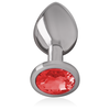 Intense Anal Toys Intense Metal Plug M Size - Raudona Crystal, Elegant Steel Design