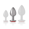 Intense Anal Toys Intense Metal Plug M Size - Raudona Crystal, Elegant Steel Design