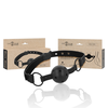 Intense Fetish Vegan Leather Ball Gag Adjustable Juodas