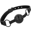 Intense Fetish Vegan Leather Ball Gag Adjustable Juodas