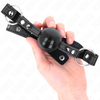Kink Collar Gag KINK Ball Gag 4 cm - Silicone Ball, Rivet Tip, Adjustable Strap 65x2 cm