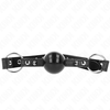 Kink Collar Gag KINK Ball Gag 4 cm - Silicone Ball, Rivet Tip, Adjustable Strap 65x2 cm