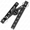 Kink Collar Gag KINK Ball Gag 4 cm - Silicone Ball, Rivet Tip, Adjustable Strap 65x2 cm