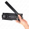Kink Collar Gag KINK Basic Model Collar with Leash - Adjustable Vegan Leather 65cm Juodas