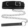 Kink Collar Gag KINK Basic Model Collar with Leash - Adjustable Vegan Leather 65cm Juodas