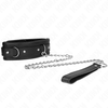 Kink Collar Gag KINK Basic Model Collar with Leash - Adjustable Vegan Leather 65cm Juodas